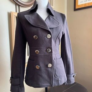 Double breasted jacket from Forever 21. Size S. Gray. Silver tone buttons.